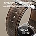 top4cus Genuine Leather iwatch Strap Replacement Band Stainless Metal Clasp, Compatible with Apple Watch 42mm 44mm 45mm Series 7/6/SE/5/4/3/2/1 and Sport Edition (42mm/44mm/45mm, Vintage Brown)