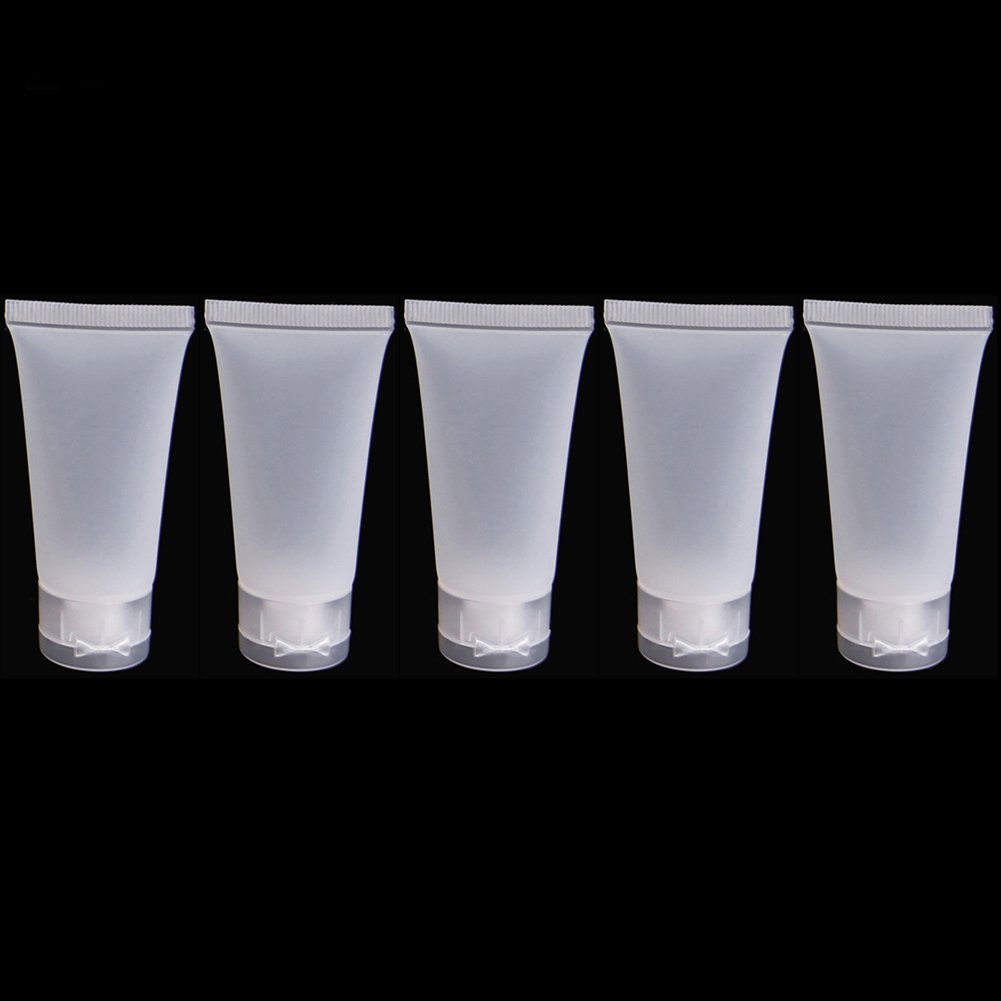 5Pcs Tube Squeeze Cosmetic Cream Lotion Plastic Travel Bottle Empty