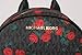 Michael Kors Abbey Medium Black Signature Leather Roses Backpack Bag