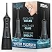 Cordless Water Flosser for Teeth - Smile Brighter with a Portable Waterflosser - Rechargeable Water Flosser/Oral Irrigator with 2 Heads, Travel Case and USB Charger … (Black)