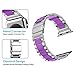 GreenInsync Apple Watch Bands 38mm Metal, Special Edition Stainless Steel Wristbands Metal Buckle Clasp Watch Strap Replacement Bracelet with Silicone Cover Purple for Apple Watch Series 3/2/1 2017