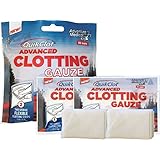 QuikClot Advanced Clotting Gauze with Kaolin, Two 3” x 24” Gauze Strips – First Aid Hemostatic Gauze from Adventure Medical Kits, Quik Clot Combat Gauze, Blood Clotting Dressing, Stop Bleeding Fast