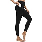 UV STYLISH High Waist Compression Yoga Leggings with 3 Pockets,Tummy Control Yoga Gym Pants for Running