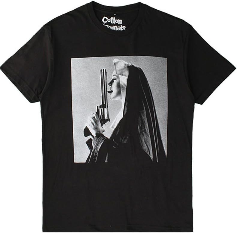 Cotton Criminals Black Gun Nun Tee (Large)