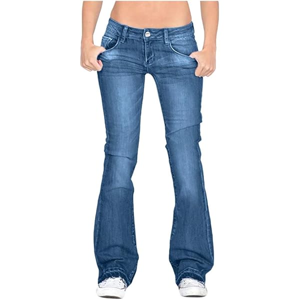 Women's Skinny Girlfriend Jeans Stretchy Bell Bottom Bootcut
