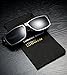 LUOMON Men's Polarized Driving Sunglasses Al-Mg Alloy Grey Frame/Grey Mirrored Rectangular Lens Unbreakable Frame LM031