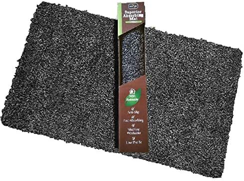 Indoor Doormat Mud Absorbent Trap 18"x 28” Entryway Rug Non Slip Door Mat for Front Door Inside Small Floor Dirt Trapper Superior Absorbing Cotton Entrance Rug Shoes Scraper Machine Washable Carpet