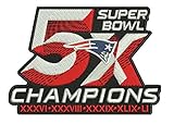 PATRIOTS 5X CHAMPIONS SHIELD PATCH SUPER BOWL 51 NEW ENGLAND PATRIOTS PATCH