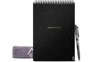 Rocketbook Smart Reusable Notebook, Flip Letter Size Spiral Notebook, Infinity Black, (8.5" x 11")