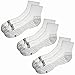 DURABILT Adult White Cotton Ankle Sport Sock 3pk Size 10-12, Made in USA
