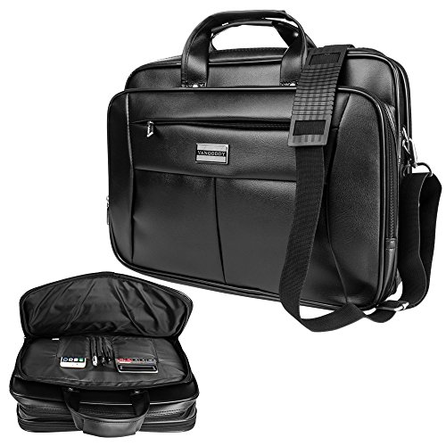 Vangoddy Barrow Black 15.6 Inch Laptop Shoulder Bag Briefcase for Asus VivoBook / EeeBook / Spin 7 / ROG / Transformer Book Flip / ZenBook Series 14" 15.6" Laptop