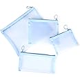 Patu Zipper Mesh Bags, Pack of 4 (S/M/L & Long Pouch), Beauty Makeup Cosmetic Accessories Organizer, Travel Toiletry Kit Set Storage Case, Blue