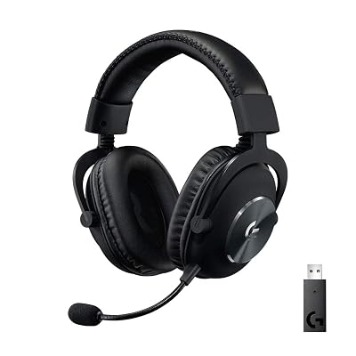 Logitech G PRO X Wireless Lightspeed Gaming Headset with Blue VO!CE Mic Filter Tech, 50 mm PRO-G Drivers, and DTS Headphone:X 2.0 Surround Sound, 20+ Hour Battery Life - Black