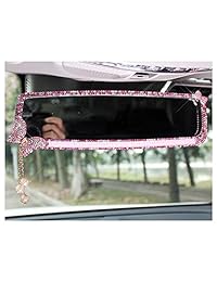 LuckySHD   Espejo retrovisor para coche con mariposa de cristal, PVC, talla única