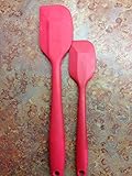 EpicSweetProducts - Set Of 2 Red Silicone Spatulas - 1 Large, 1 Small - Exclusive Free Recipe From EpicSweet.com