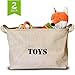 Toy Storage Organizer Bins for Baby Nursery, Bath Organization, Kids Playroom, Children Closet (2 Pack) Medium Size 14x10.5x9