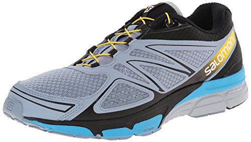 Salomon Men's X Scream 3D Running Shoe, Stone Blue/Black/Boss Blue, 9 M US