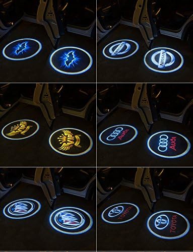 Aigiscn Universal Wireless Car Projection LED Projector Door Shadow Light Welcome Light Laser Emblem Logo Lamps Kit, No Drilling No Wiring（Toyota) 2 PCs