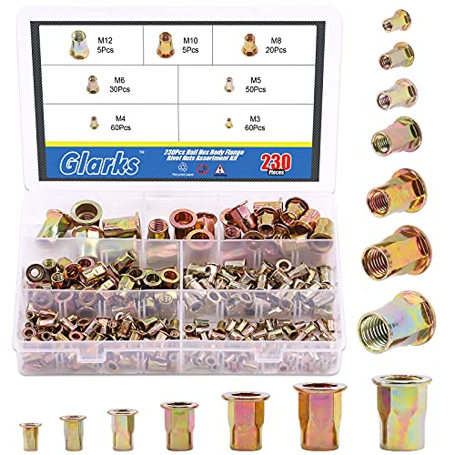 150 Pcs Threaded Insert Rivet Nuts, M3 M4 M5 M6 M8 Flat Head Rivnuts - View #3