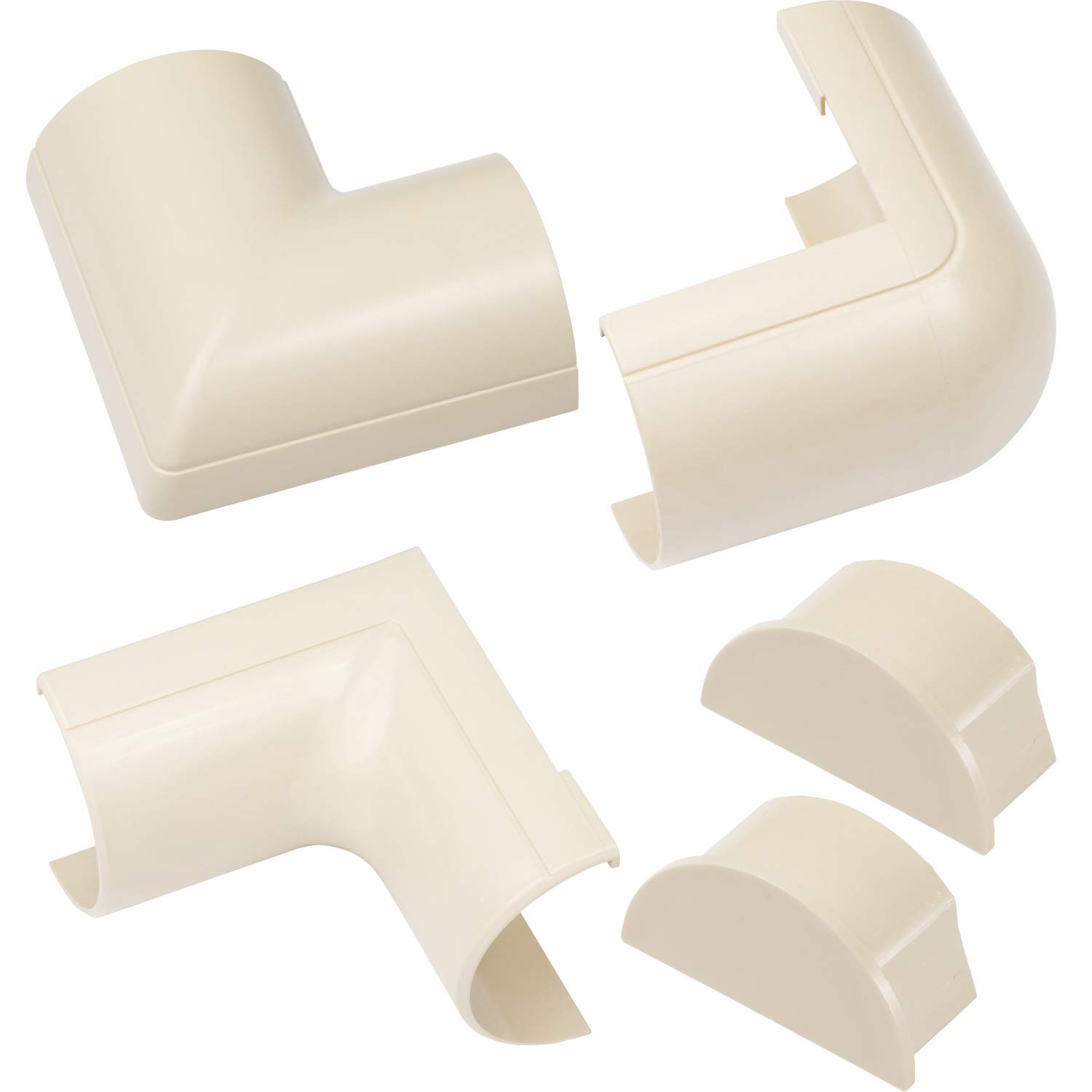 D-Line Maxi Cable Trunking Clip-Over Accessory Multipack, Join Multiple Lengths of 50x25mm Cable Cover, 5 Piece Electrical Trunking Accessory Multipack - Magnolia