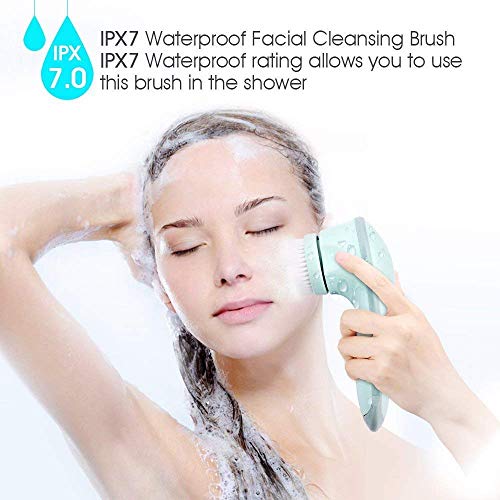 Facial Cleanser Brush, 3 in 1 Electric Rotating Facial Cleansing Brush USB Rechargeable Sonic Face Cleaners Scrubber SPA Skin Care Tool Beauty Instrument - Thumbnail 3