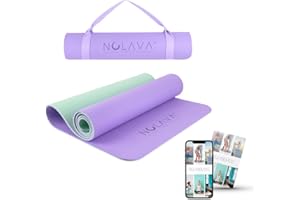 Nolava Designs Thick Yoga Mat Fitness & Exercise Mat |TPE ECO Friendly Yoga Mat With Stretch Strap | Yoga Mat Carry Strap | Non Slip Yoga Pilates Mat