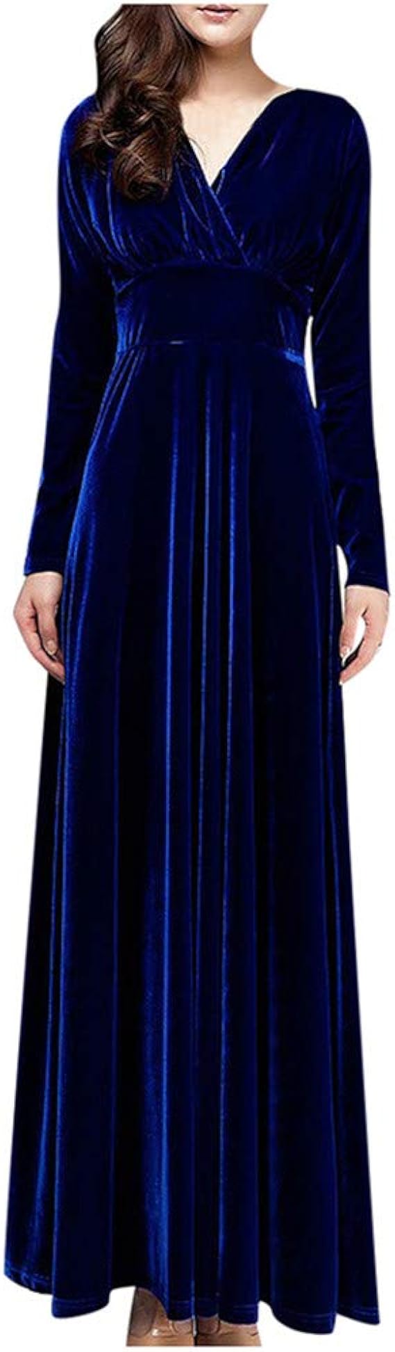 XIVISTO Damen Samtkleid Langarm Mit V-Ausschnitt | Bodycon Abendkleid Für Herbst & Winter