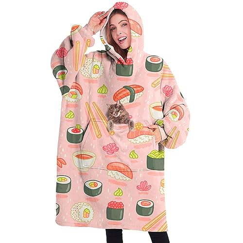 Sushi and Rolls Wearable Oversized Blanket, Sherpa