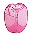 Smart Design Deluxe Mesh Pop Up Square Laundry Hamper w/ Side Pocket & Handles - VentilAir Fabric Collapsible Design - for Clothes & Laundry - Home - (Holds 2 Loads) (14 x 23 Inch) [Pink]