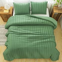 Andency Green Full Comforter Set, 3 Pieces Boho