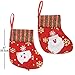 Ivenf Christmas Mini Stockings, 12 Pcs 6 inches Felt with 3D Santa Snowman, Gift Card Cutlery Bags Silverware Holders, Bulk Treats for Neighbors Coworkers Kids Cats Dogs, Small Red Xmas Tree Decor Set