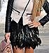 8028 - Plus Size Sexy Feather Mini Skirt Black