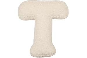 Soft Letter Plush Pillows, Cozy English Alphabet Cushions for Living Room, Sofa, Bed, Car (T)