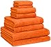 Home&Plan 8-Piece Premium Towel Set,%100 Turkish Cotton, 4 Bath Towels 2 Hand Towels and 2 Wash Cloths, Super Absorbent Ultra Soft Luxury Towels for Bathroom, Hotel, Gym and Spa - Orange