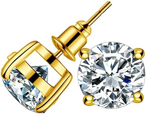 Jewelry 10mm Fashion Earrings Studs for Women Jewelry of Gold Plating Round Cubic Zirconia Stud Earrings Wedding Jewelry with a Beautiful Box CRER02