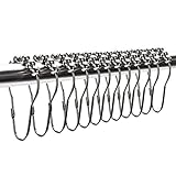 ULG Shower Curtain Hooks 12 Piece Set Roller Rings Rustproof Stainless Steel for Bathroom Home Shower Rods Curtains Liners Polished Chrome
