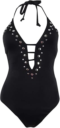 black embellished swimsuit