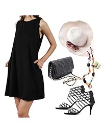 Vestido sin mangas para dama, con bolsillos, estilo casual, tallas S-XXL
