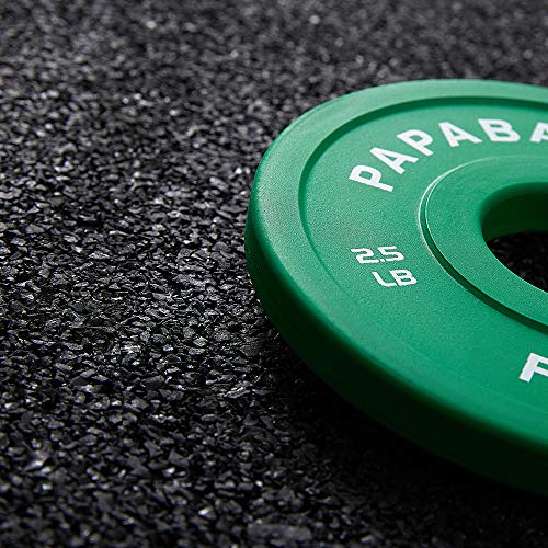 PAPABABE Olympic Bumper Plates - Black Rubber Weight Plates, 2" Hole, 10-55lb Sets For Home Gym