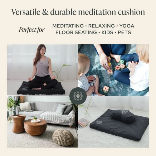 Mindful & Modern Zabuton Meditation Mat Cotton Filled Yoga and