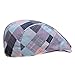 ZLSLZ Men's Unisex Newsboy Hat Cotton Flat Plaid Ivy Irish Cabbie Caps (228Blue)