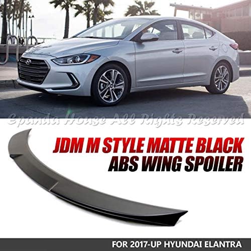 EpandaHouse For 2017 And 2018 Hyundai Elantra Abs Unpaintedmatte Black Jdm Kdm Style Rear Trunk Wing Spoiler Usa