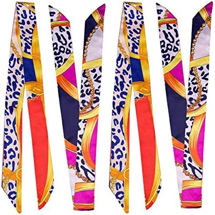 MINA LOBATA 4 Pack Bag Twilly Handbag Handle Ribbon Scarf Package Silk Band Fashion Hair Head Band