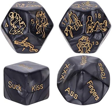Phoetya 4 Pcs Funny Romantic Role Playing Dice Game, Novelty Gift for Valentine's Day,Honeymoon bacherette Party, Him and Her, Bridal Shower, Groom Roast, Newlyweds, Wedding, Anniversary, Marriage
