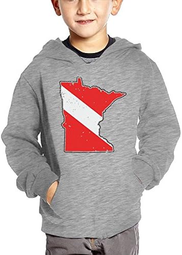 Vintage Minnesota Scuba Dive Flag Map Diving Cotton Pullover Hoodie Sweatshirts For Unisex Children's Hoody