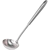 Newness Soup Ladle, [Rustproof, Heat Resistance, Integral Forming] Resilient 304 Stainless Steel Soup Spoon with Vacuum Ergon