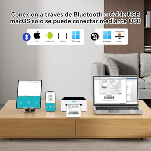 WELIKERA Impresora Térmica Inalámbrica Bluetooth 4x6 para Etiquetas Adhesivas, Compatible con iPhone, Android, Windows y macOS - Ideal para Negocios, Envíos y Oficina