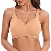 Padded Bra Comfortable Wireless Bra No Underwire Full Coverage Seamless Bra with Support Sleep Bra Nude