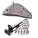 KaTur Black Leather Solo Seat 3Inch Spring Mounting Bracket Kit for Harley Harley Honda Yamaha Kawasaki Suzuki Sportster Bobber Chopper