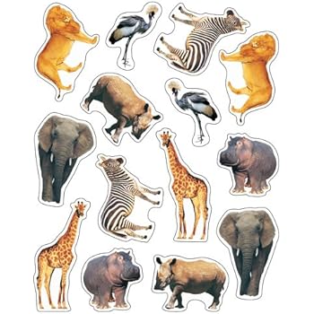 Carson Dellosa Wild Animals of The Serengeti Shape Stickers (168000)